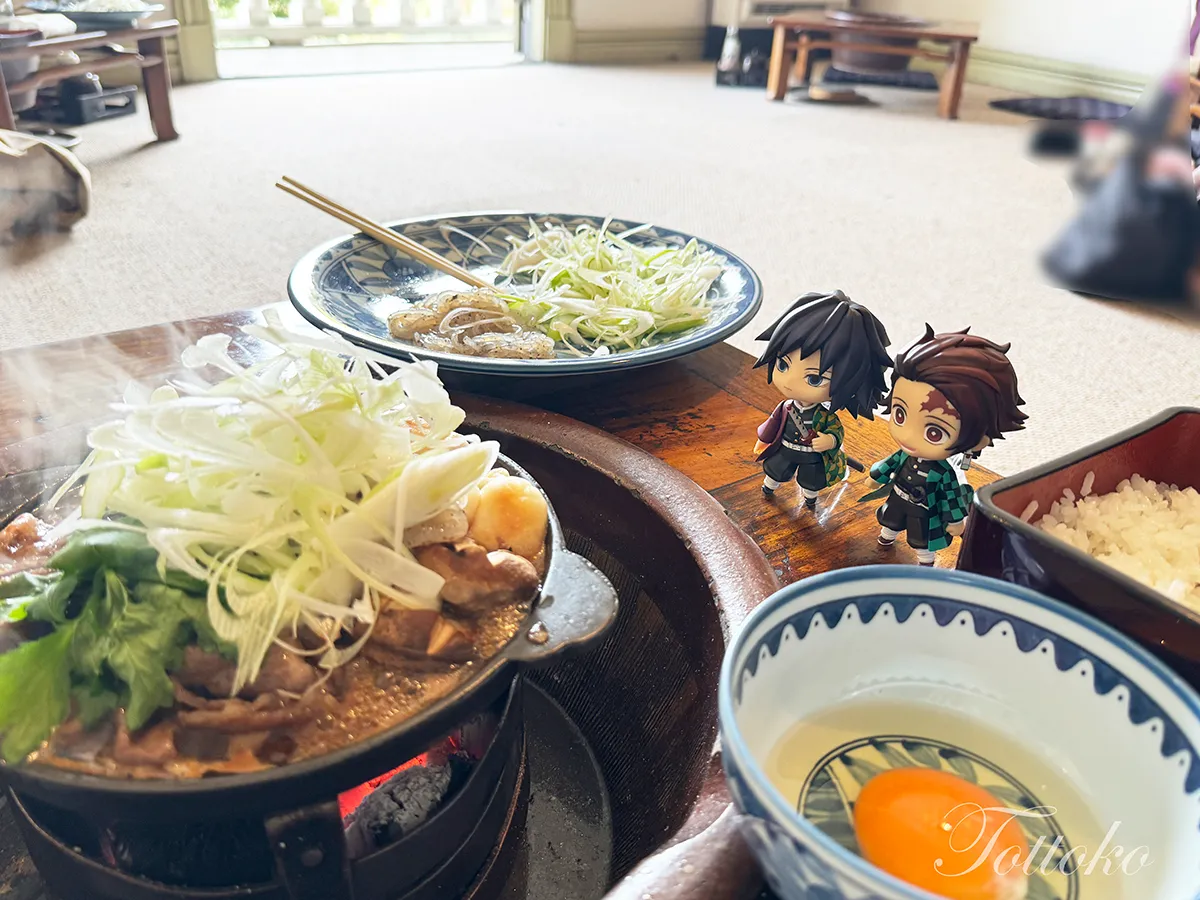 【明治村×鬼滅の刃コラボフード】大井牛肉店の煉獄さんの牛鍋レポ。本当にうまい!贅沢な一品です。