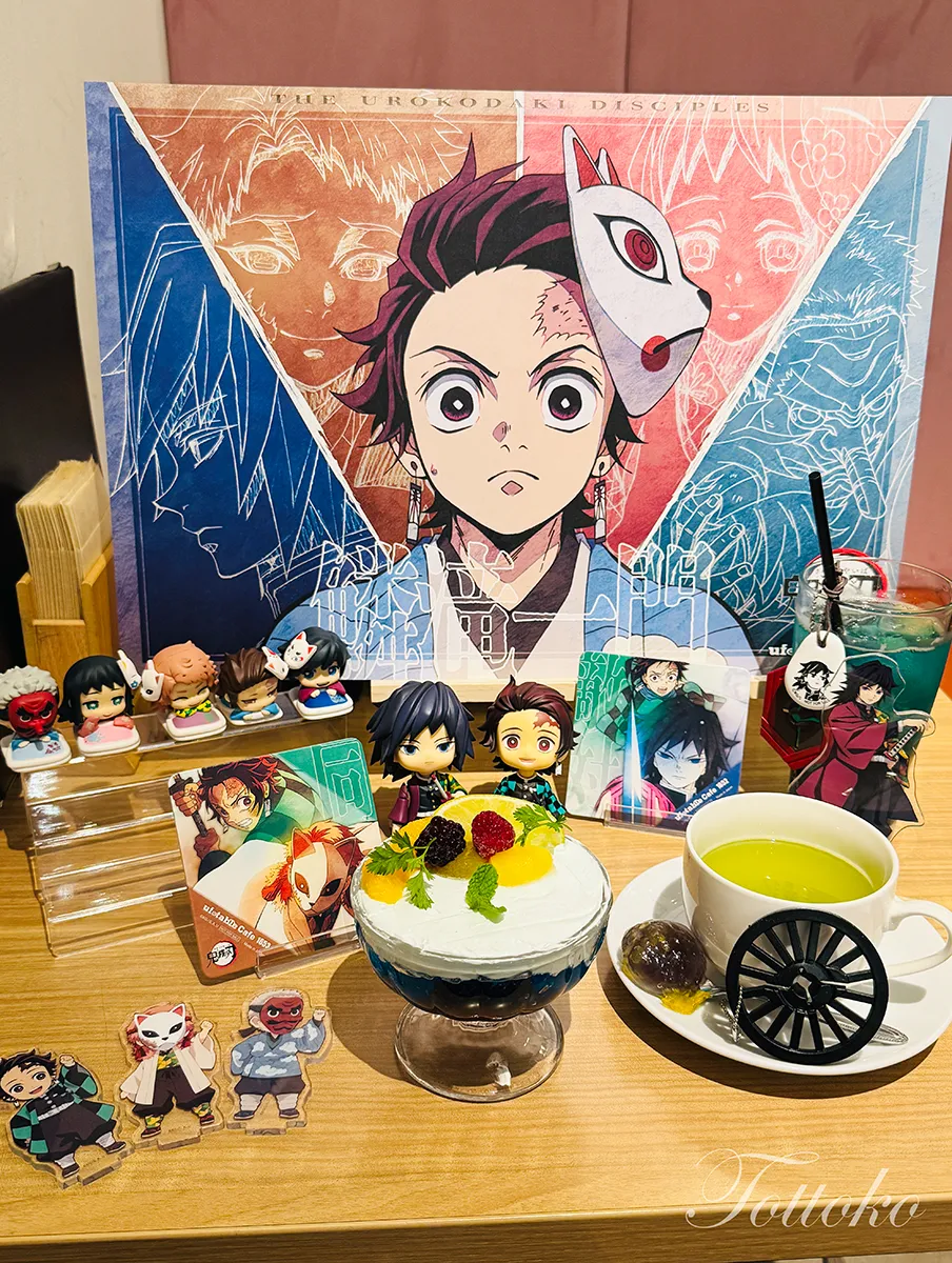 ufotablecafe鬼滅の刃再放送カフェ立志編第一期飲食レポ水の呼吸パフェ