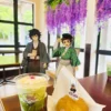 【明治村×鬼滅の刃コラボフード】蜜璃ちゃんの桜ドリンクと伊之助まん【食道楽のカフェを紹介】