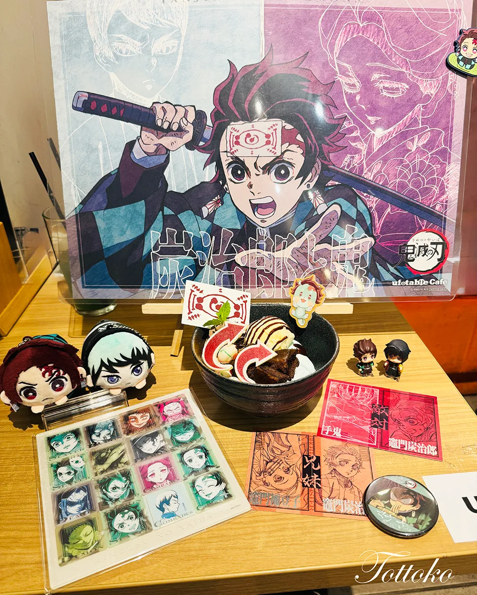 【あの浅草のうどんが登場！】ufotablecafe鬼滅の刃再放送 立志編第2期飲食レポ 愈史郎のチョコミントパフェ