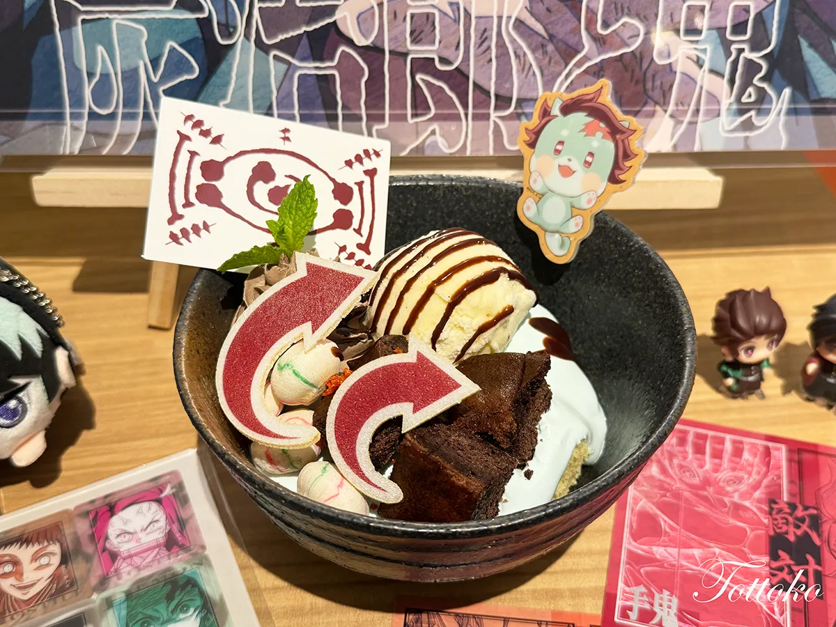 【あの浅草のうどんが登場！】ufotablecafe鬼滅の刃再放送 立志編第2期飲食レポ 愈史郎のチョコミントパフェ
