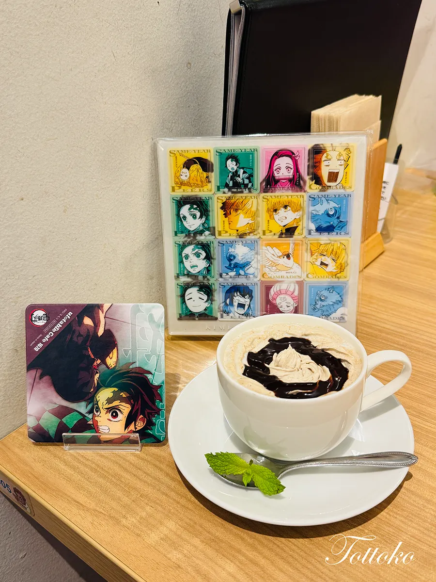ufotablecafe鬼滅の刃再放送 立志編第三期飲食レポ 炭治郎と響凱のドリンクとコースター