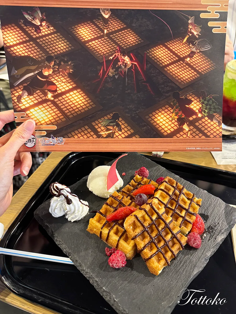namco×鬼滅の刃「追憶回廊ノ導」コラボメニューを食べてきたよ【カフェコーナーレポ】柱結集チョコレートワッフルプレート