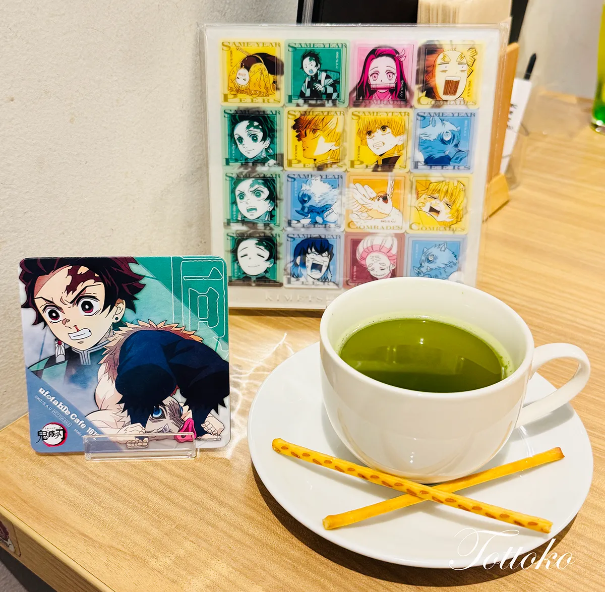 ufotablecafe鬼滅の刃再放送 立志編第三期飲食レポ 炭治郎と伊之助のドリンクとコースター