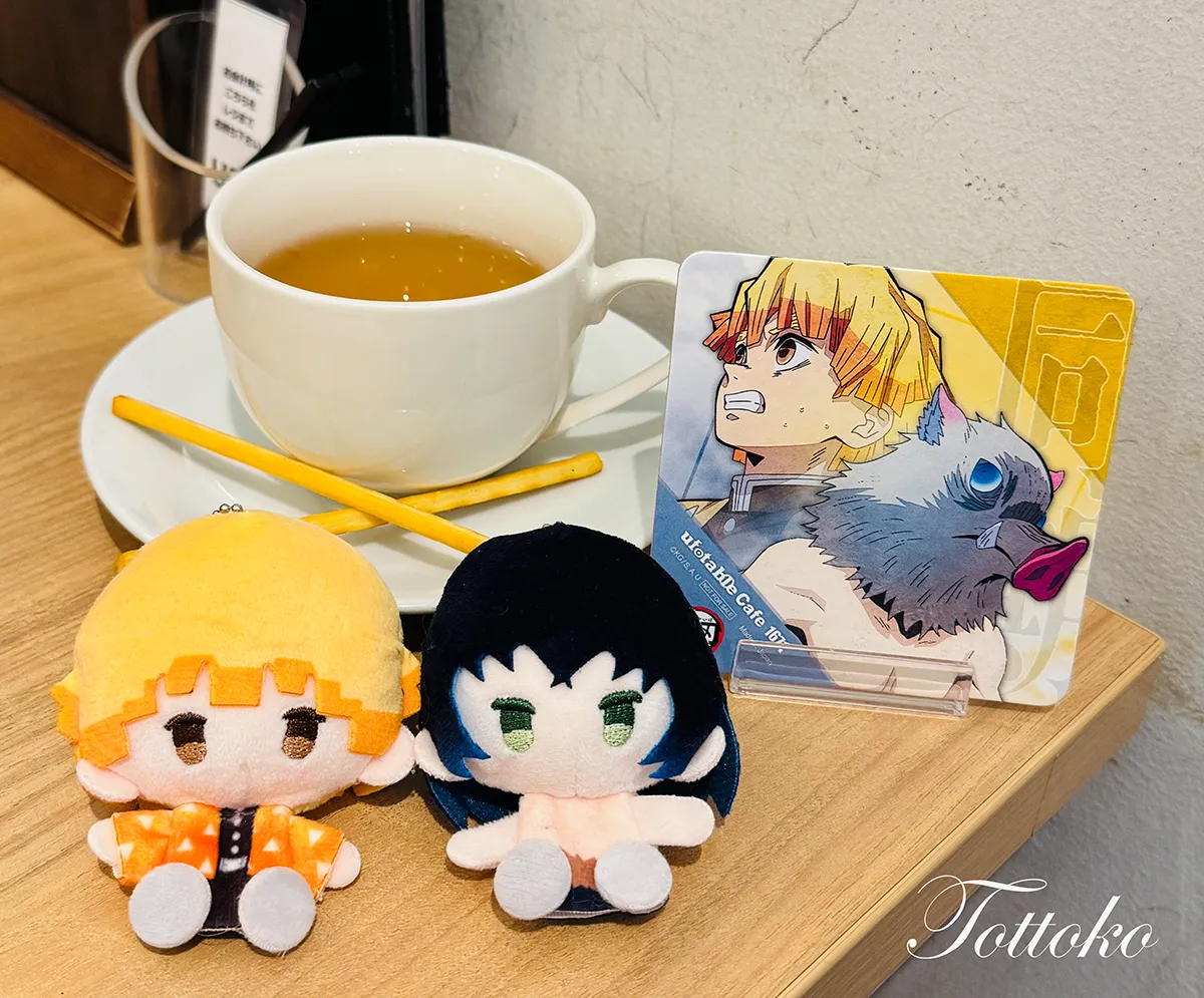 ufotablecafe鬼滅の刃再放送 立志編第三期飲食レポ 善逸と伊之助のドリンクとコースター