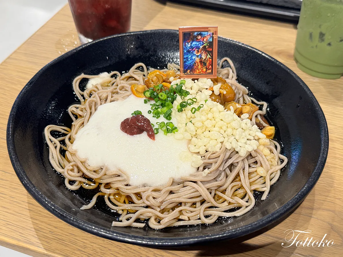 namco×鬼滅の刃「追憶回廊ノ導」コラボメニューを食べてきたよ【カフェコーナーレポ】至高の領域冷やしとろろたぬきそば
