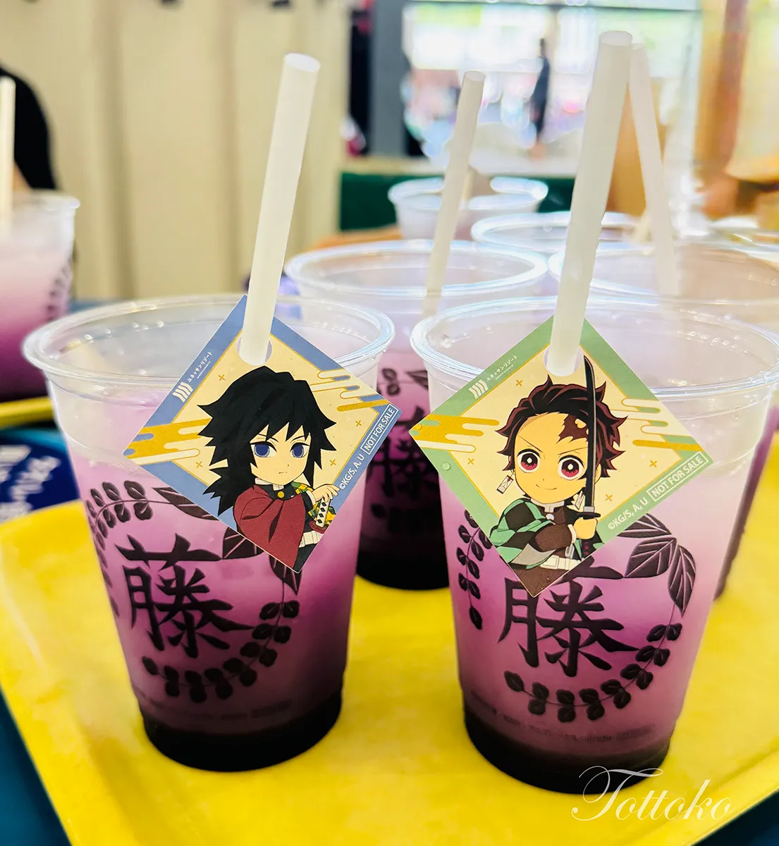 【ユネッサン×鬼滅の刃コラボ遠征初日レポ】藤の花の家紋のコラボドリンク