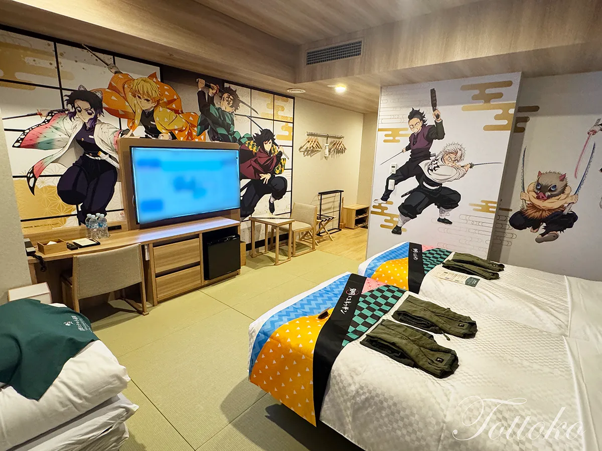 鬼滅の刃×ユネッサンコラボルーム宿泊レポ【内装や特典ノベルティも紹介】箱根ホテル小涌園