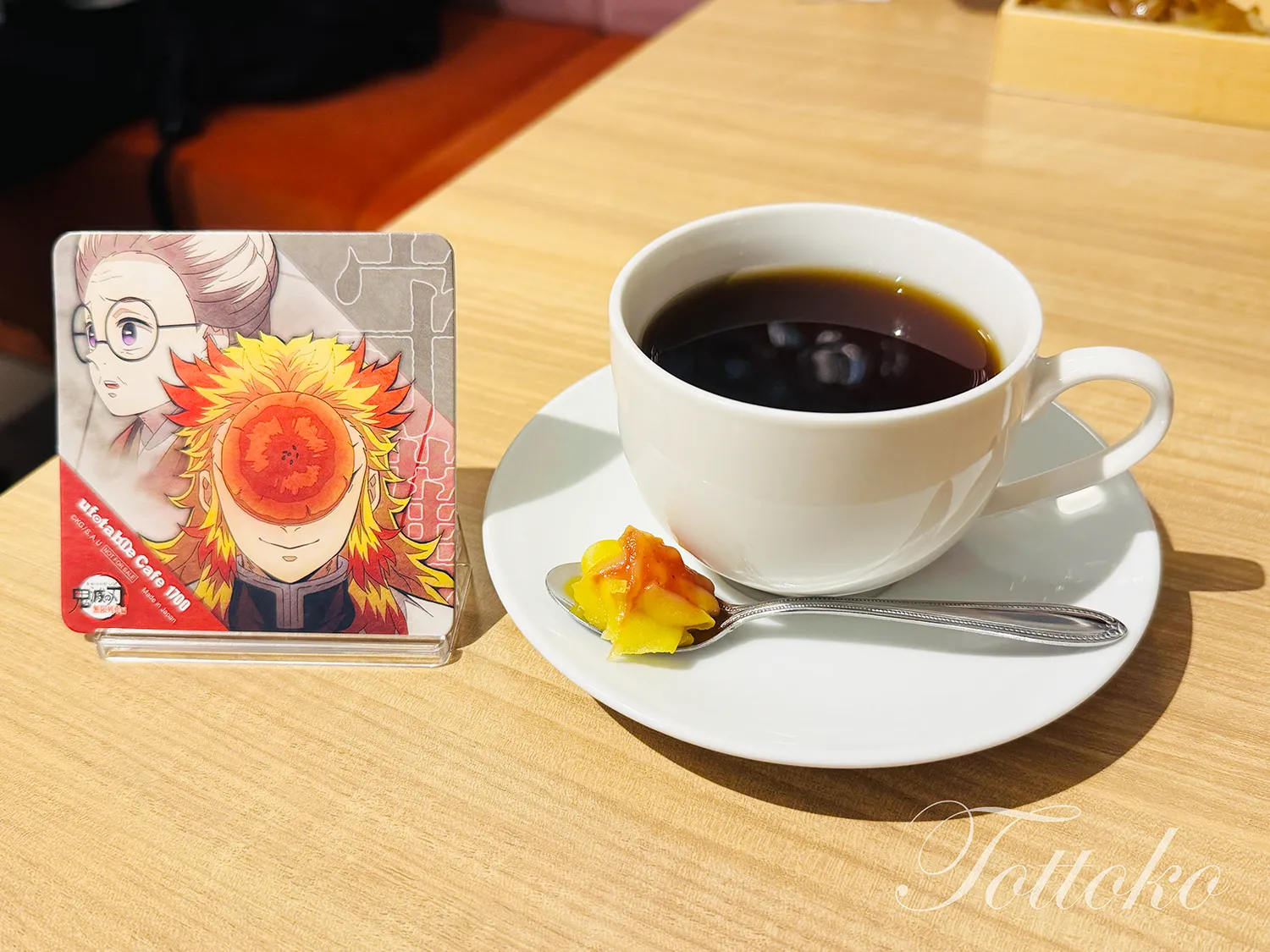 ufotablecafe無限列車編第一期 飲食レポ。ドリンクノベルティコースター煉獄