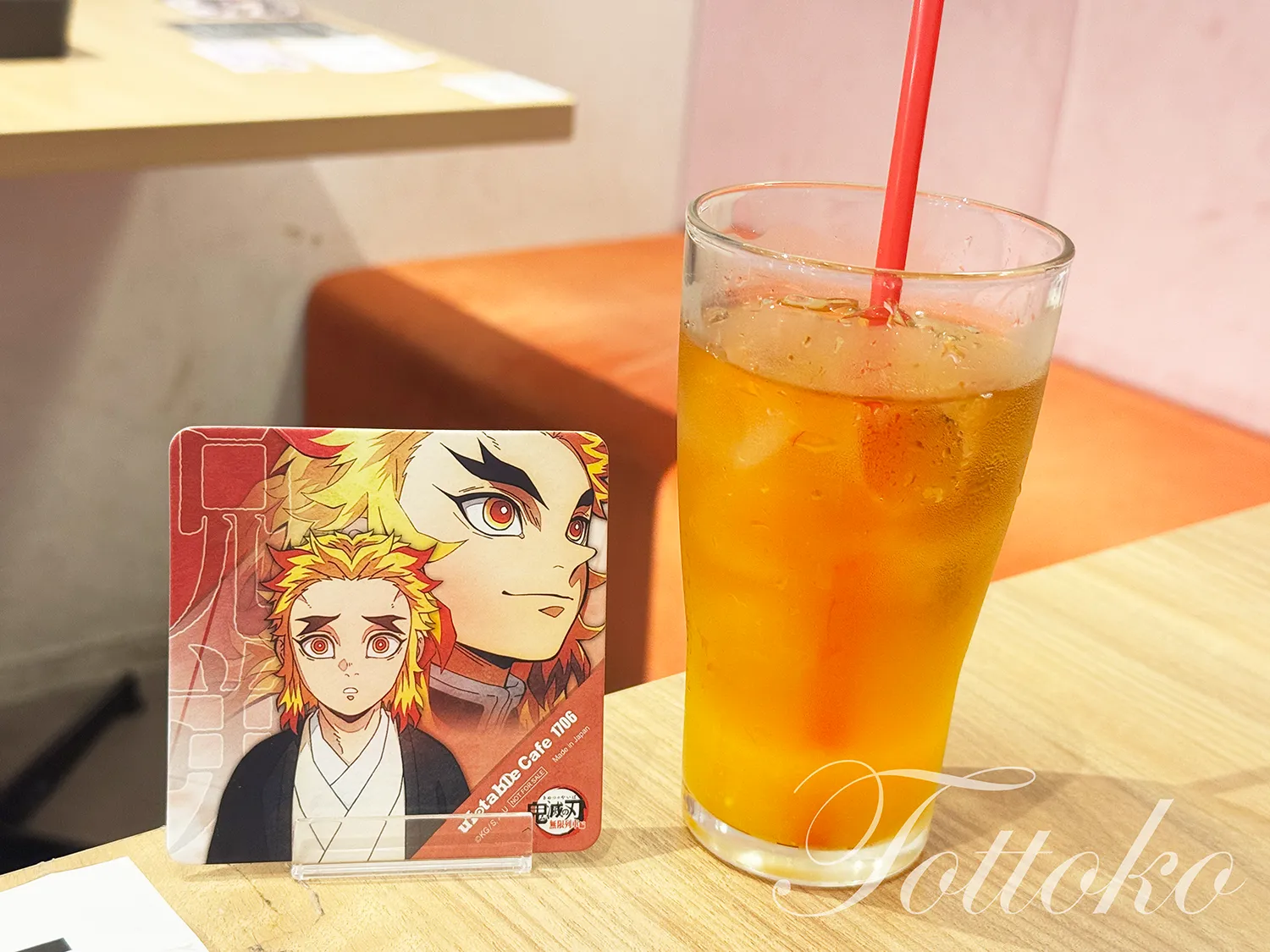 ufotablecafe無限列車編第一期 飲食レポ。ドリンクノベルティコースター煉獄